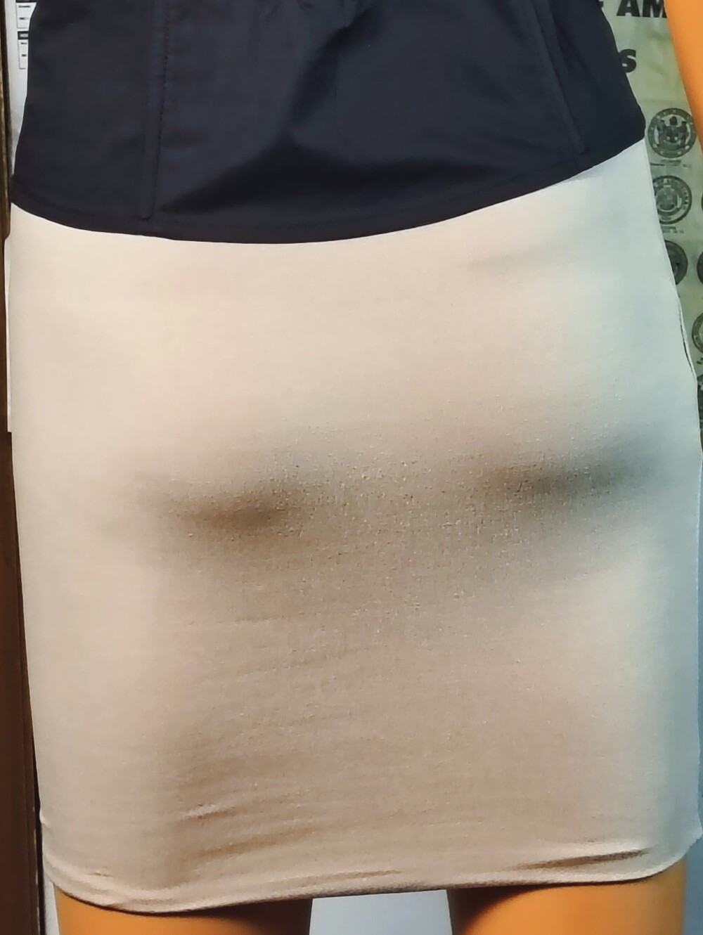 NWT Windsor Tan Stretch Bodycon Pencil Skirt Neutral Y2K Women’s Size S - Picture 2 of 12